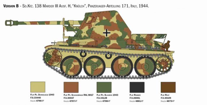6566 Marder III Ausf H scheme b