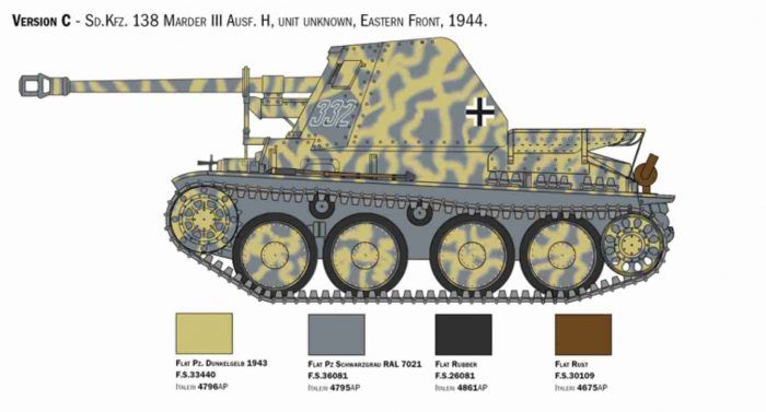 6566 Marder III Ausf H esquema c