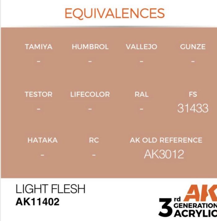11402 light flesh equivalencias
