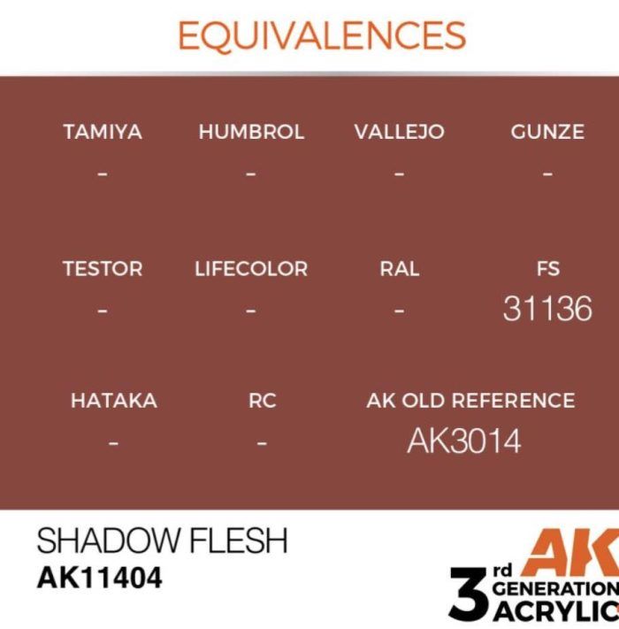 11404 shadow flesh equivalencias