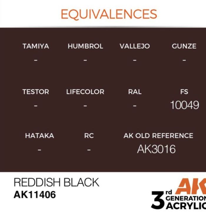 11406 reddish black equivalents