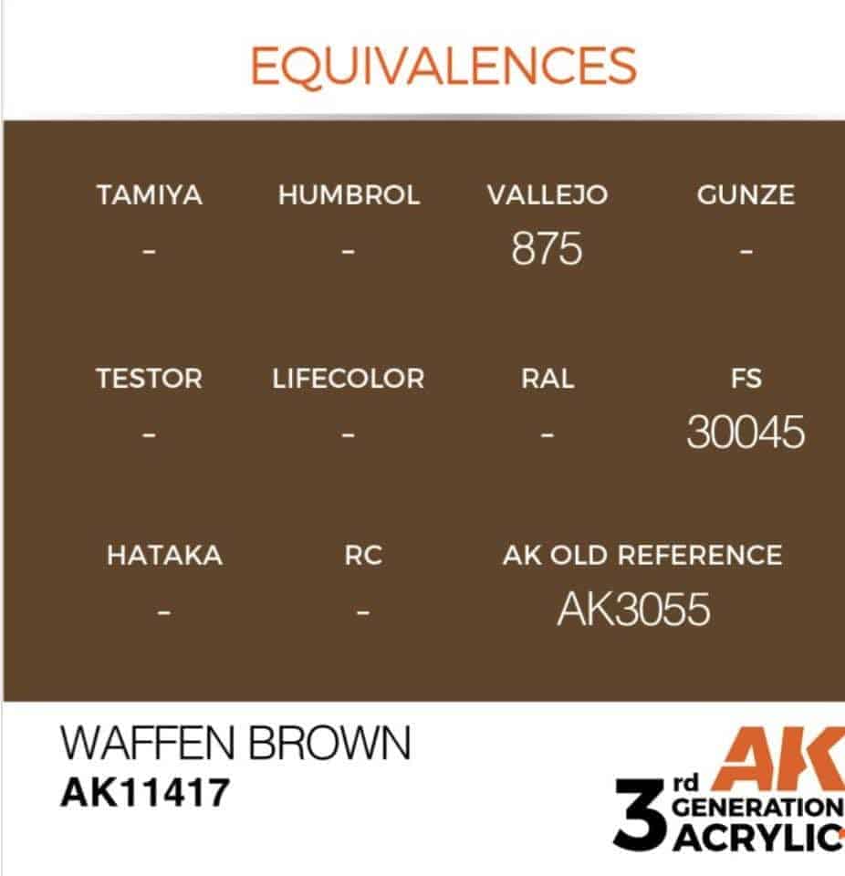 11417 waffen brown equivalencias