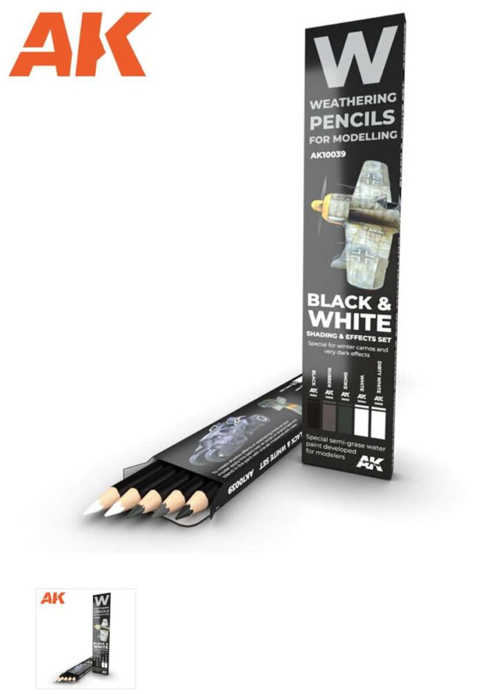 10039 black and white pencils
