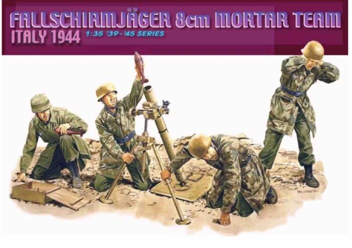 6215 german paracidists with boxart mortar