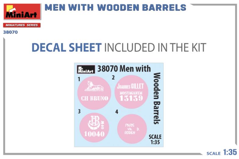 38070 hombres con barril madera calcas